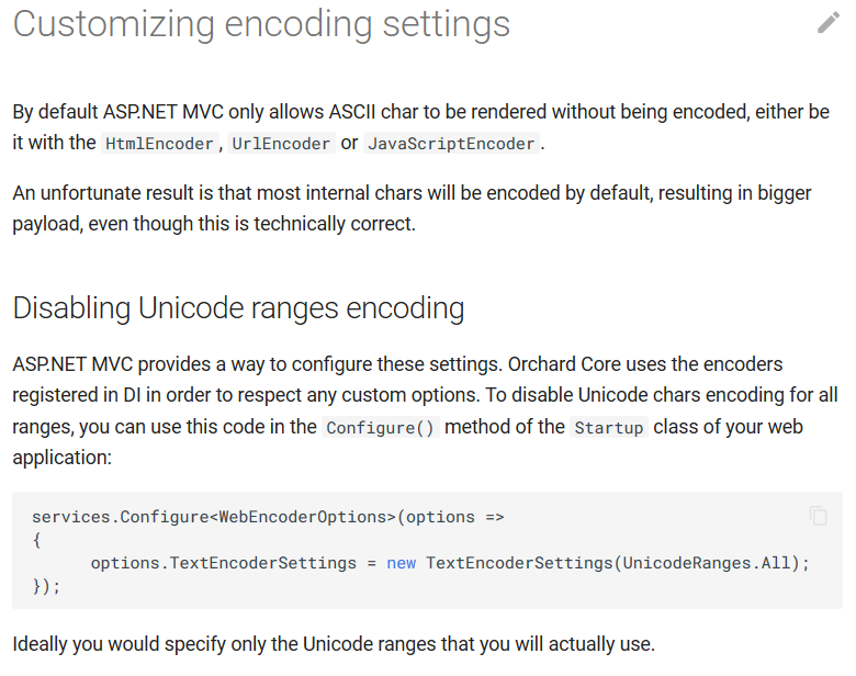 Customizing encoding settings