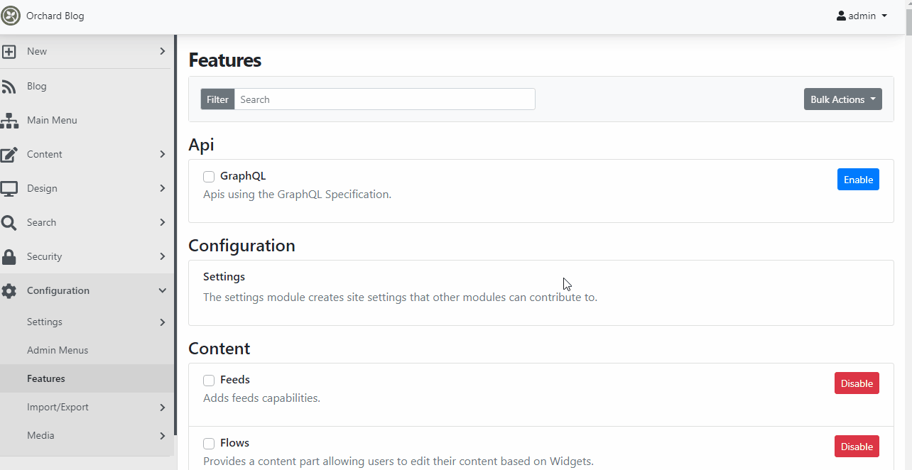 Sticky header on the Features menu