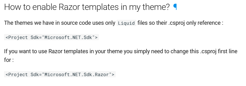 Enable Razor templates in a custom theme