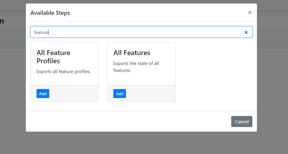 The new All Feature Profiles deployment step