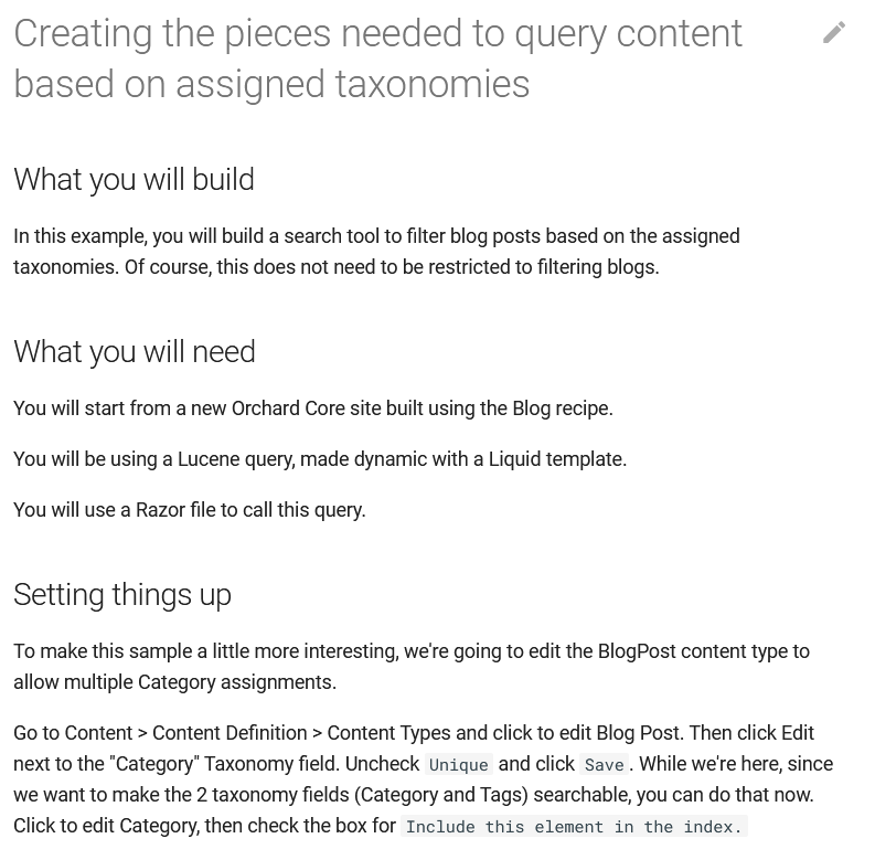 Creating the pieces needed to query content based on assigned taxonomies guide
