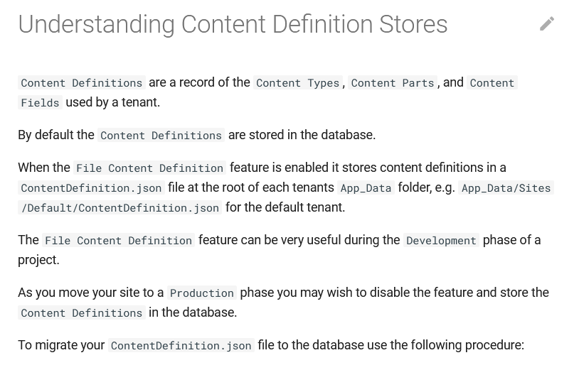 The updated documentation of the File Content Definition feature