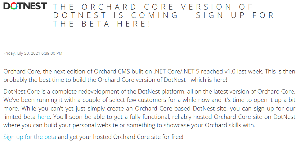 DotNest Core Beta