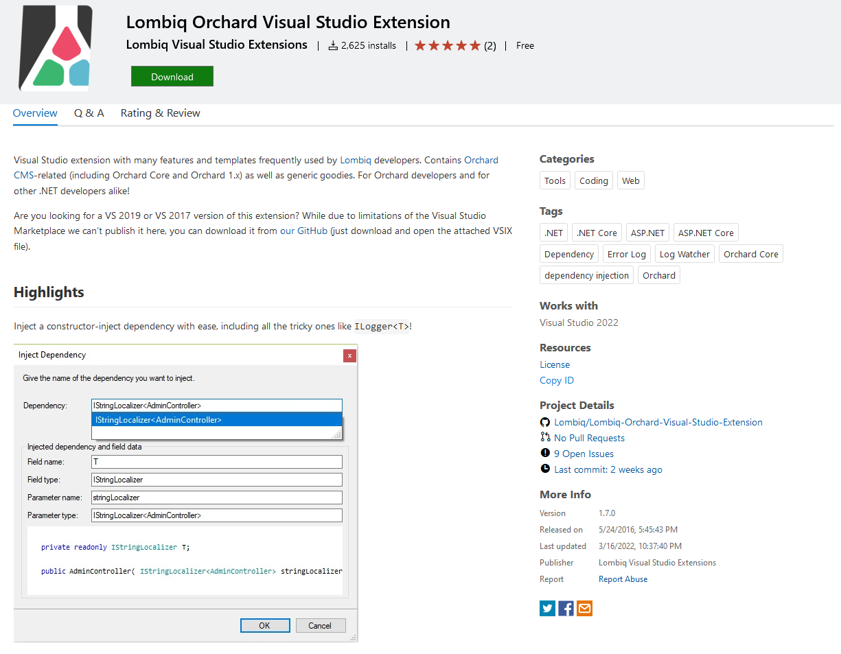 Lombiq Orchard Visual Studio Extension