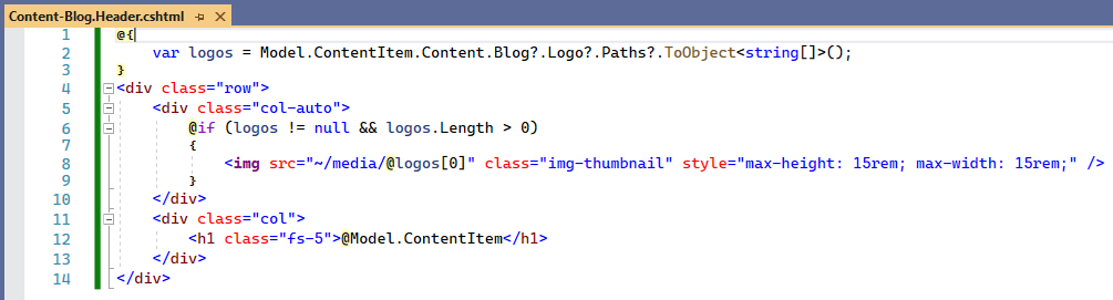 Overriding the header of the blog content item