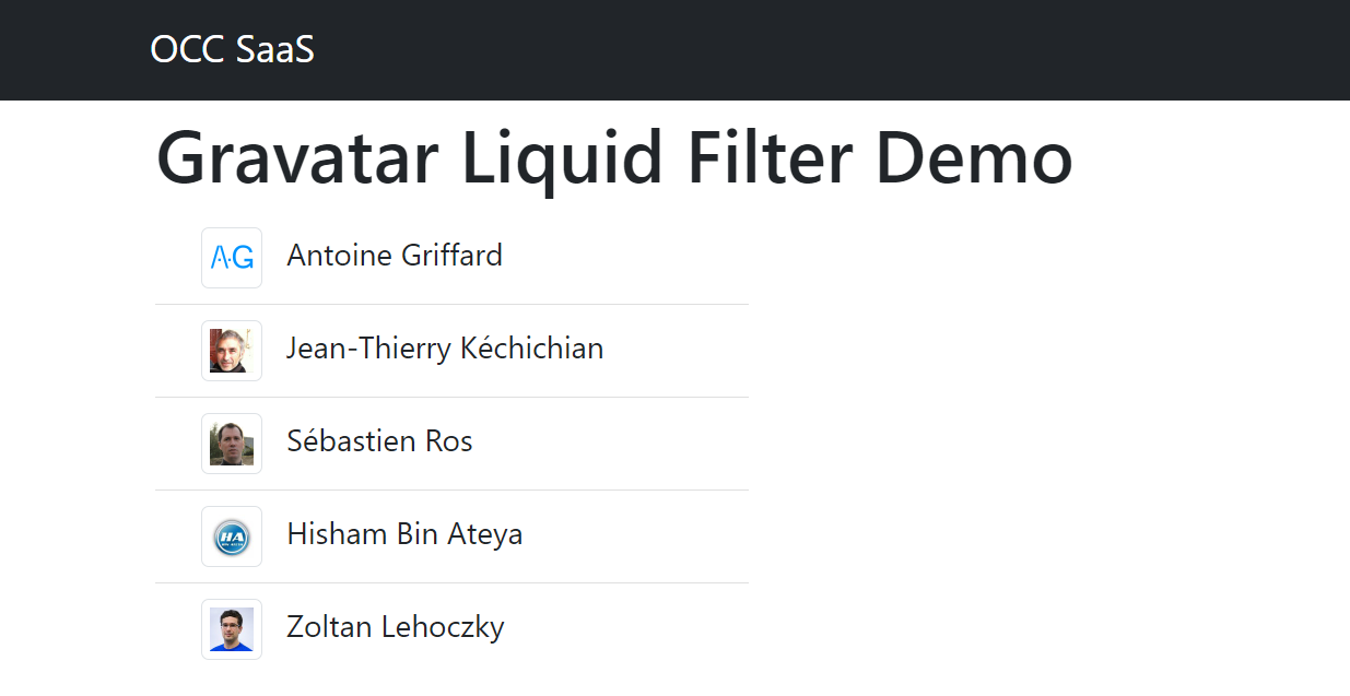 Gravatar Liquid Filter Demo