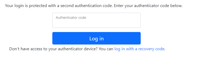 Logging in with 2FA